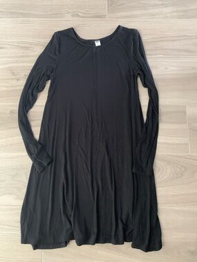 Old Navy Black Long Sleeve A-Line Dress